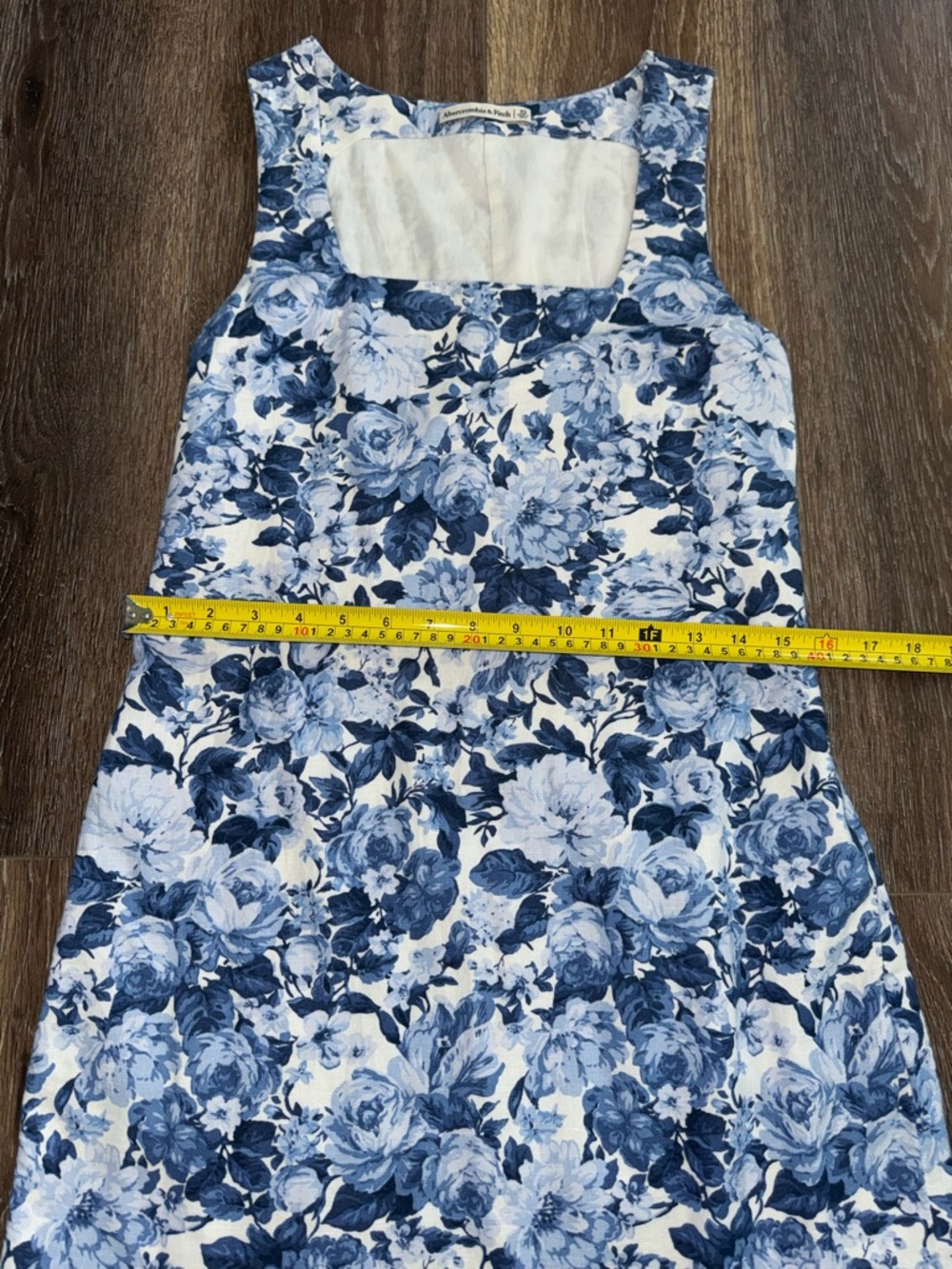 Abercrombie & Fitch Linen Blend Wide Strap Blue Floral Mini Dress Size XS š - Picture 10 of 10